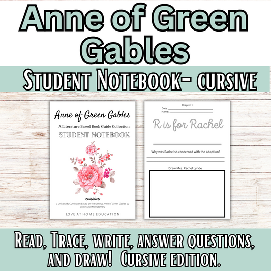 Anne of Green Gables Inspired Book Guides: Manuscript and Cursive