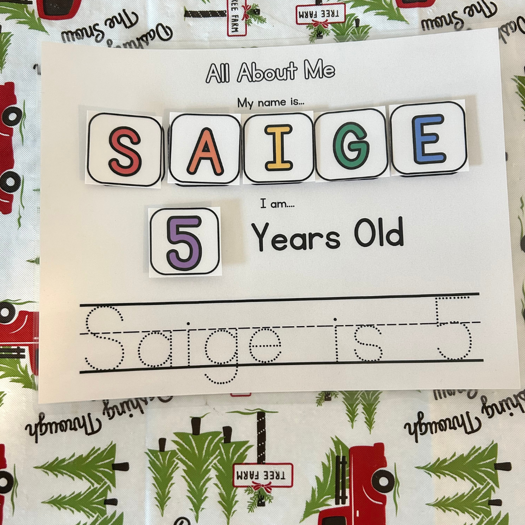 Personalized All About Me, Name Pages