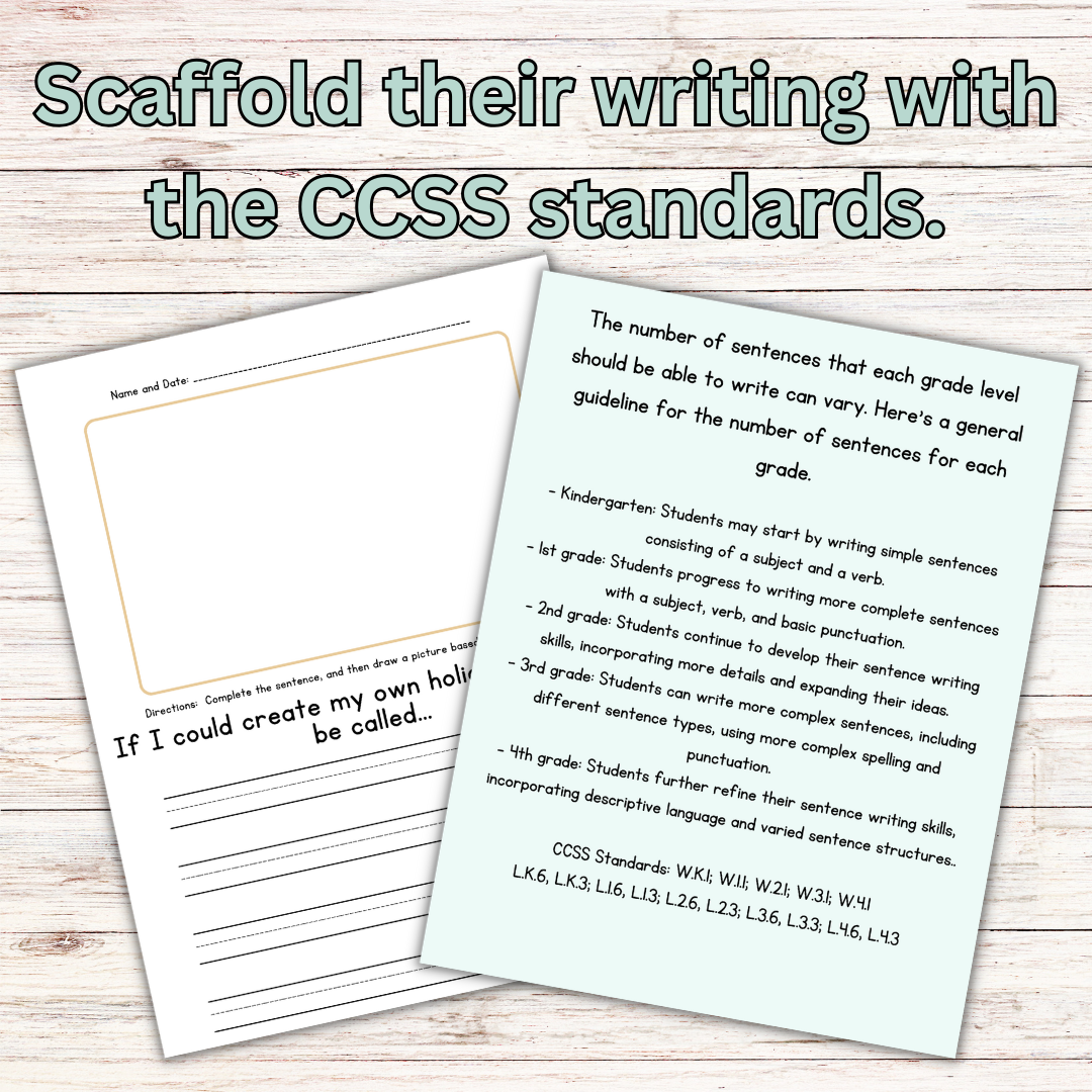 Writing Prompts: Finish the Sentence Writing Prompts for Grades K-4