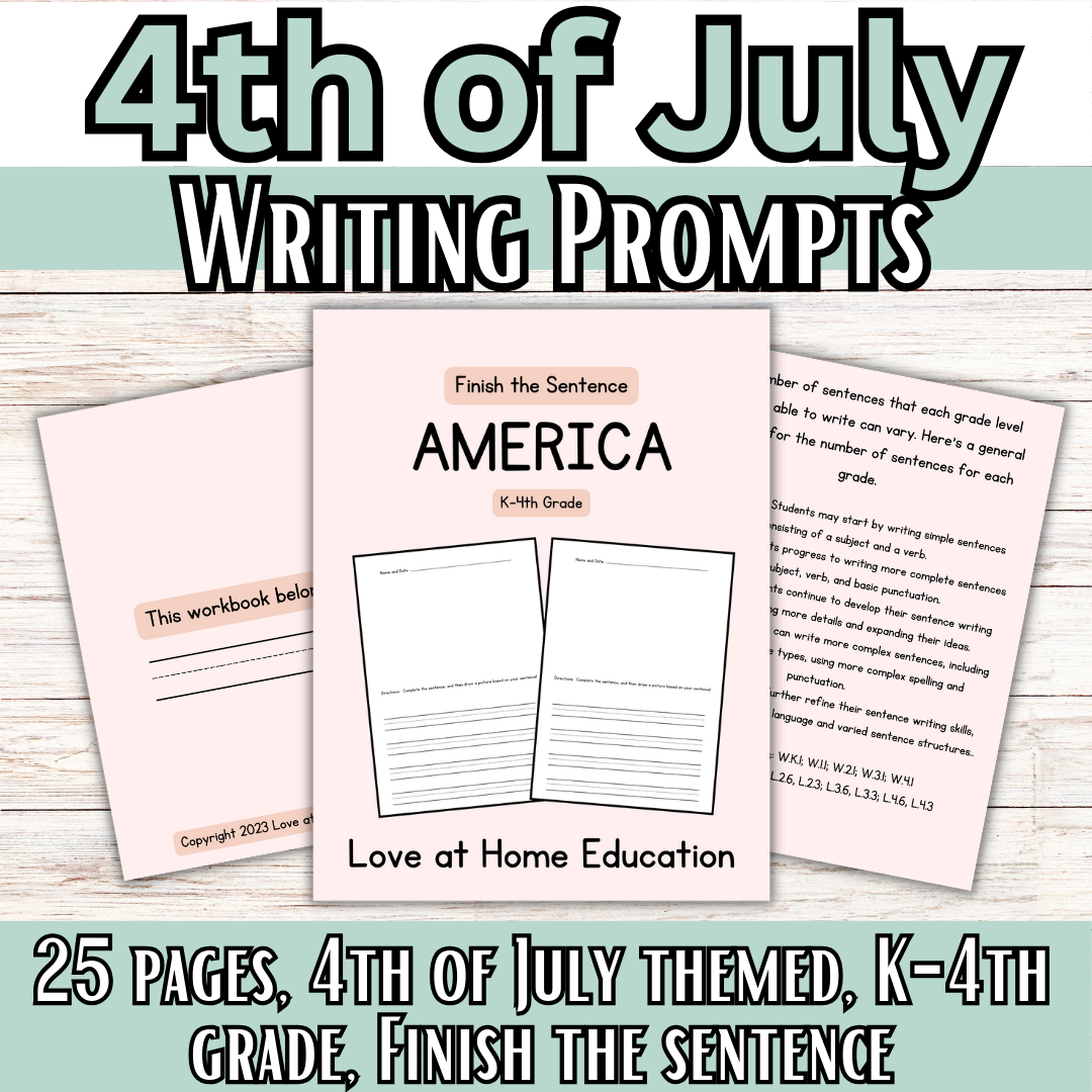 Writing Prompts: Finish the Sentence Writing Prompts for Grades K-4