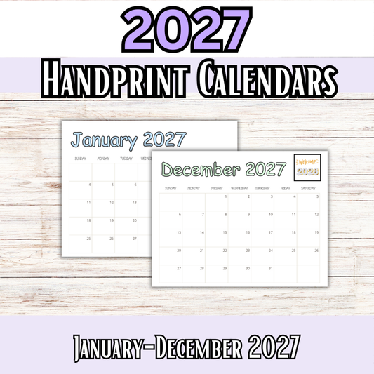 2027 Handprint Calendars- Great for Christmas Gifts!!