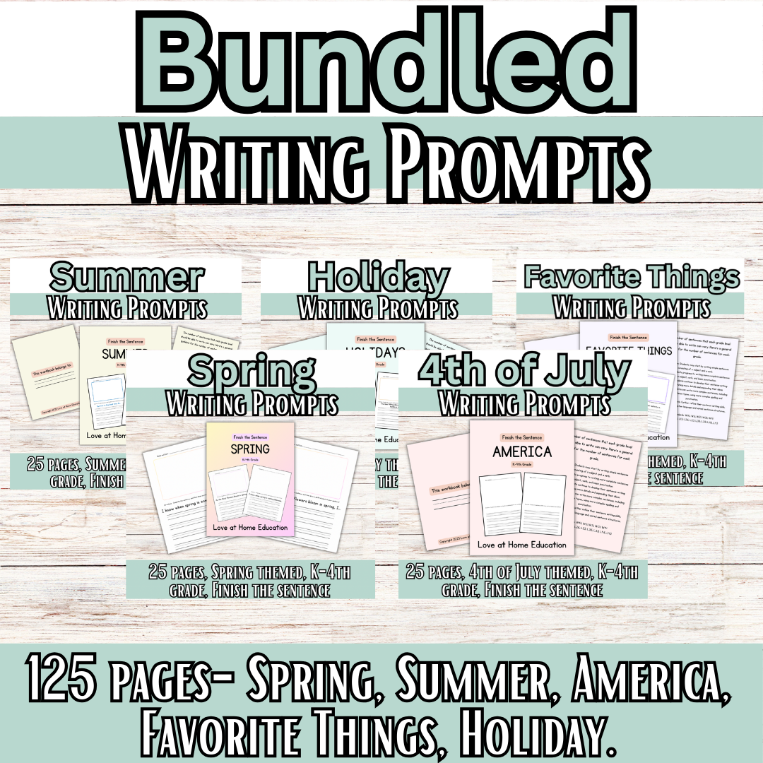 Writing Prompts: Finish the Sentence Writing Prompts for Grades K-4