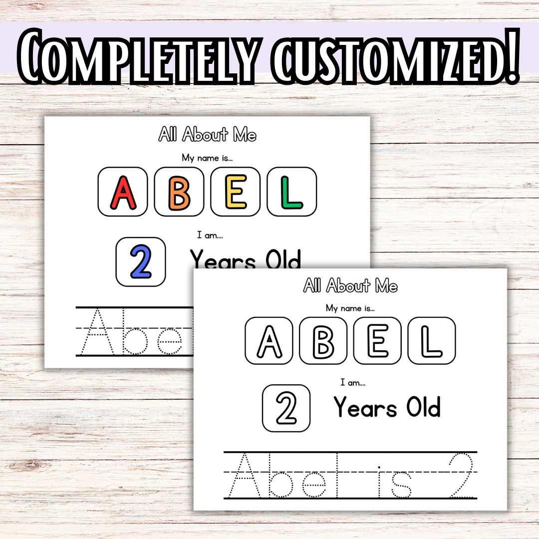 Personalized All About Me, Name Pages