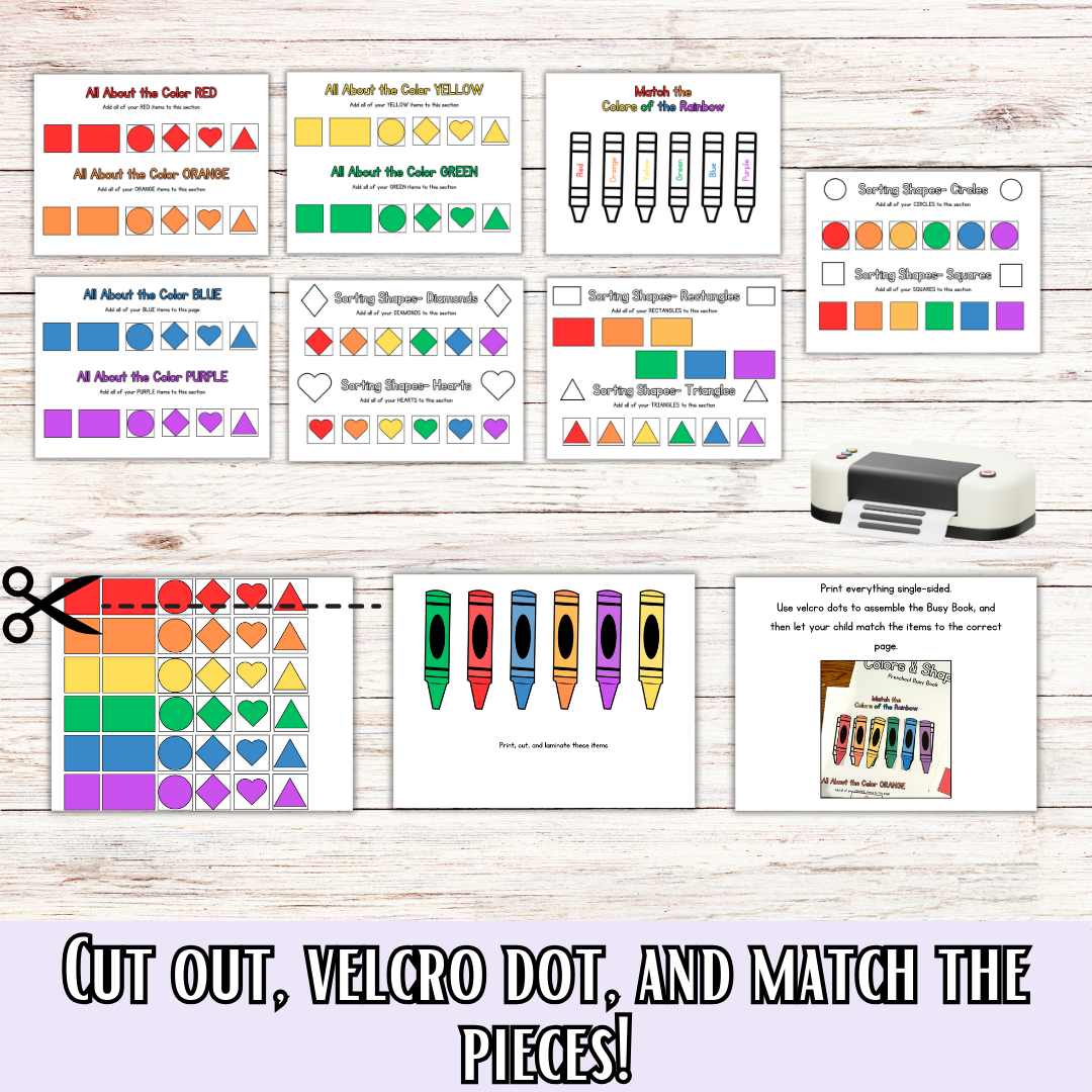 Preschool and Toddler Colors and Shapes TRACING and BUSY BOOK!