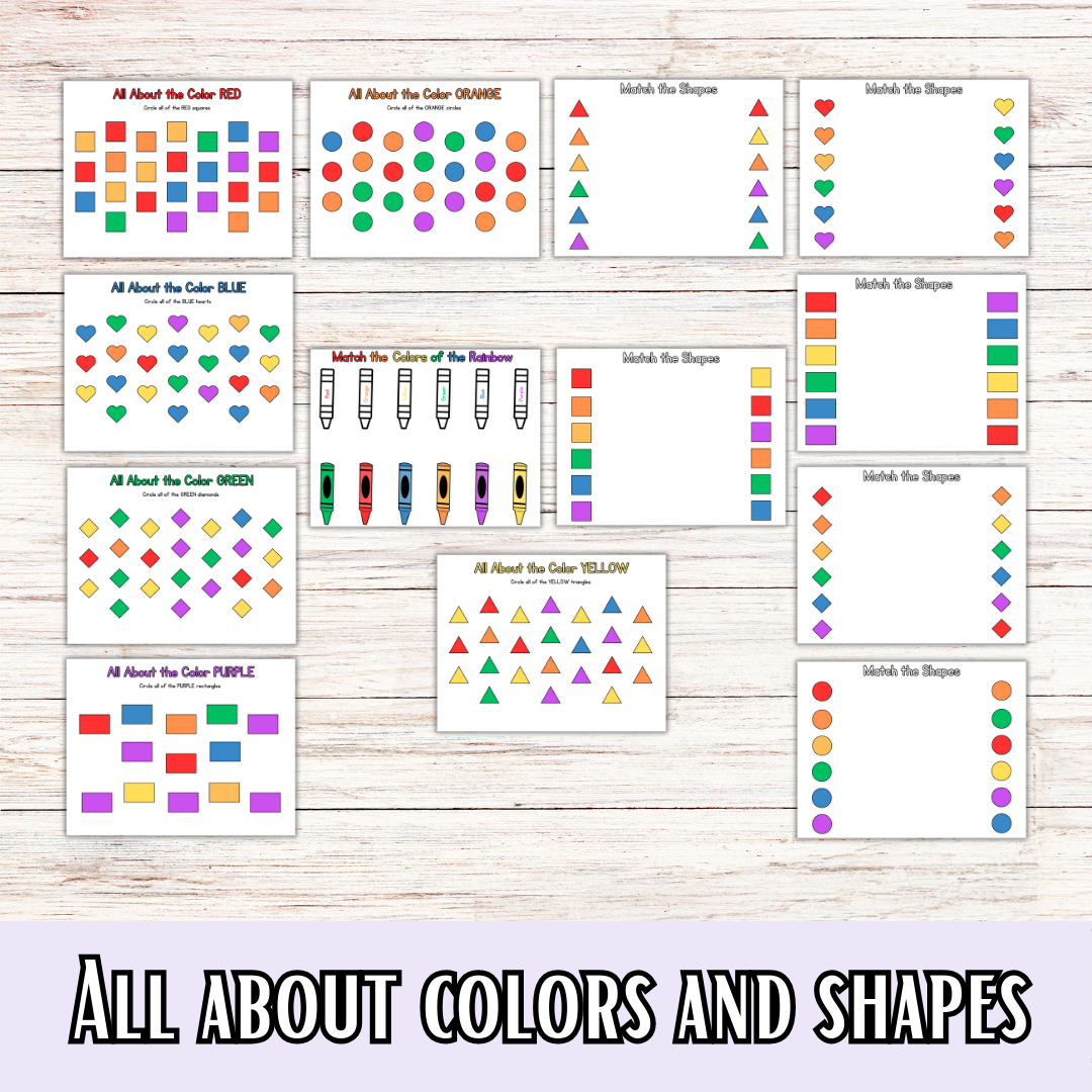 Preschool and Toddler Colors and Shapes TRACING and BUSY BOOK!