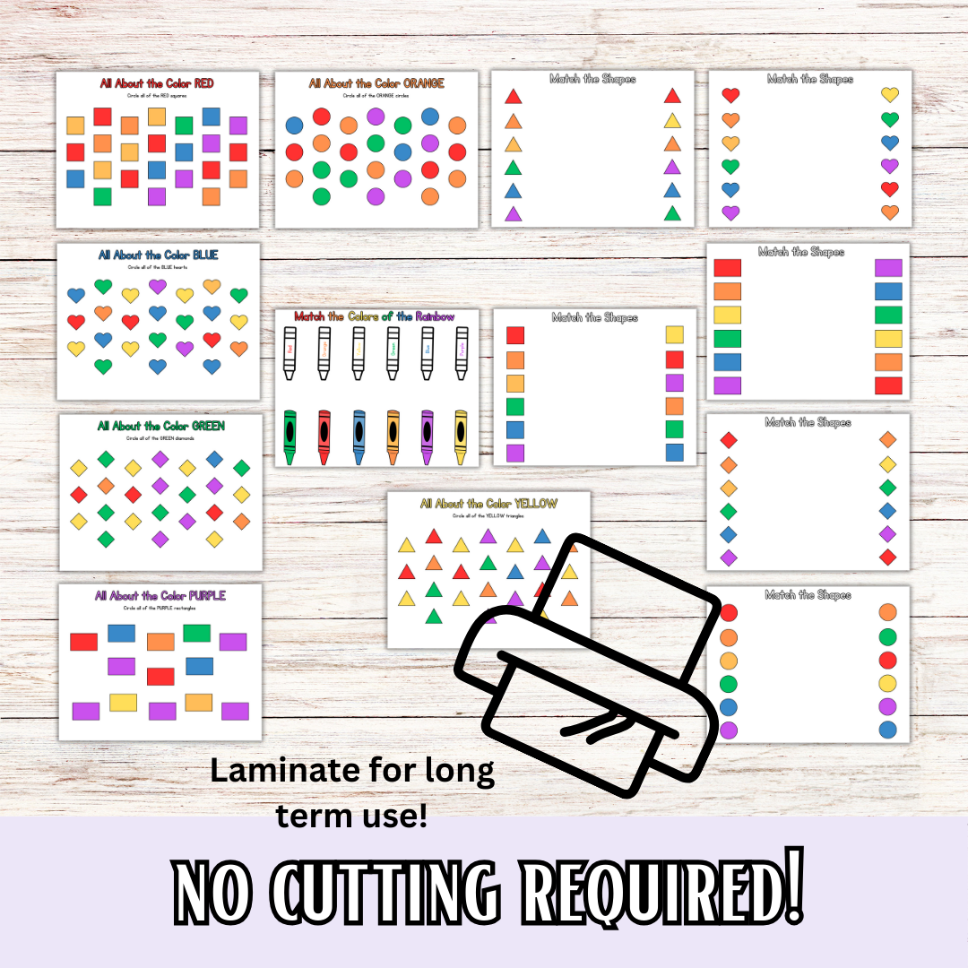 Preschool and Toddler Colors and Shapes TRACING and BUSY BOOK!