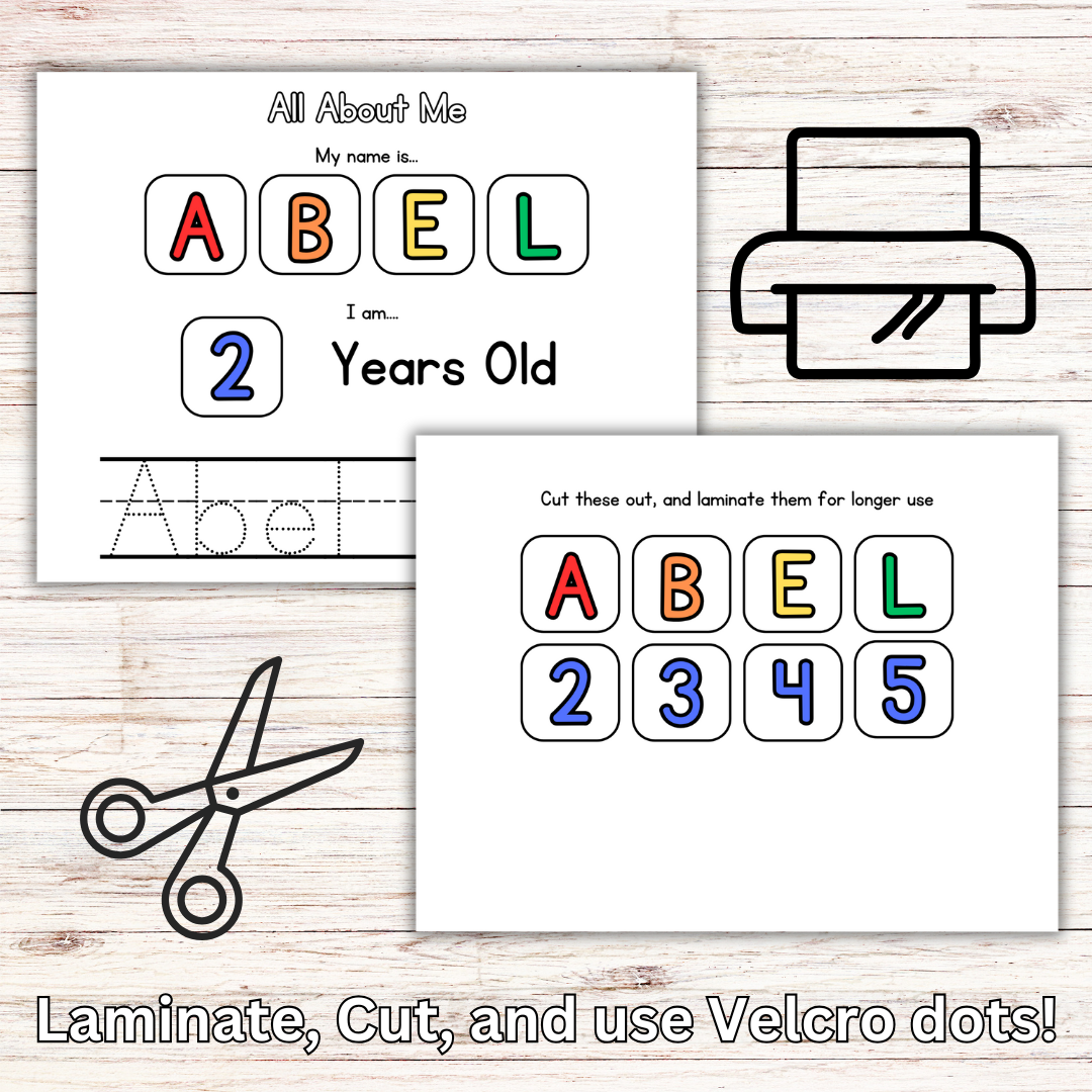 Personalized All About Me, Name Pages