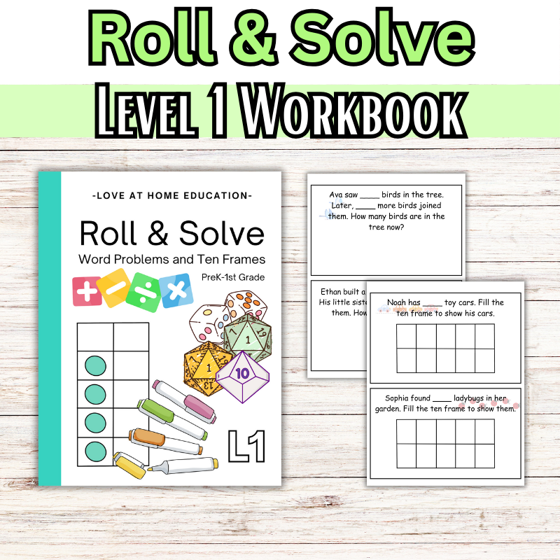 Roll & Solve: Reusable Math Book- PreK-1st Grade Level 1