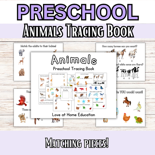 About Animals Tracing and Busy Books