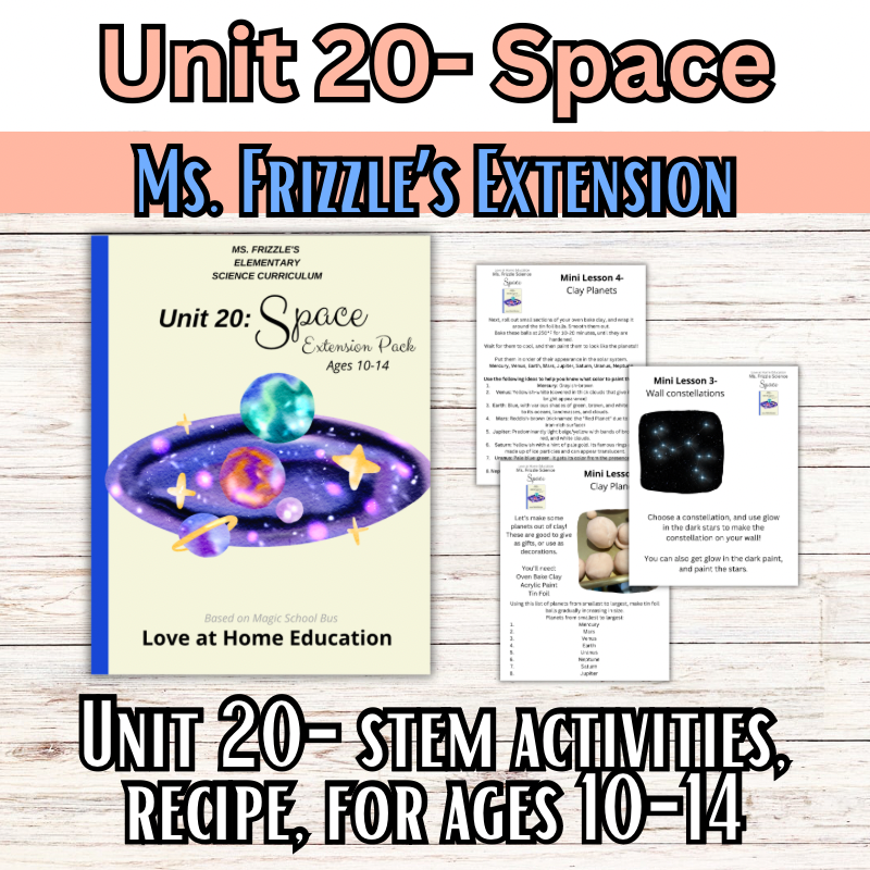 Ms. Frizzle's Elementary Science Curriculum- Extension Pack (Ages 10-14, 4th-8th grade)