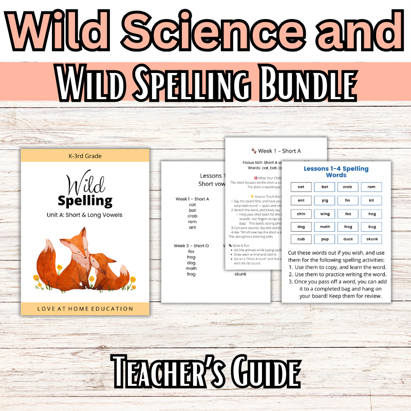 Wild Spelling and Science Bundle: Part A and K-3
