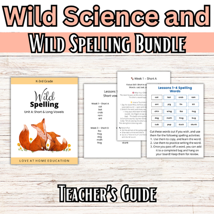 Wild Spelling and Science Bundle: Part A and K-3