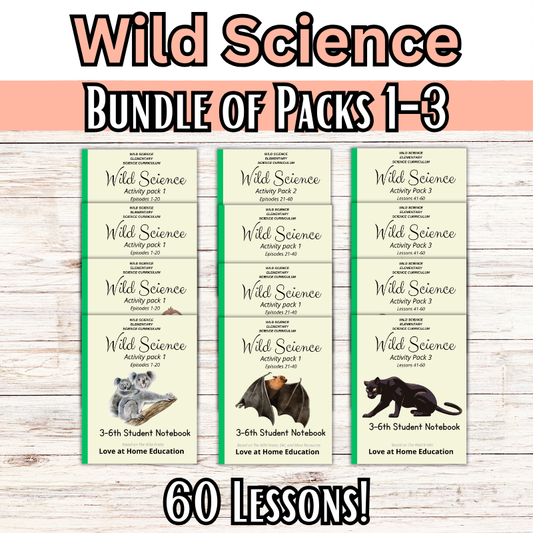 Wild Science 1-3 Bundle: Elementary Science Curriculum: Activity Books (60 Lessons)