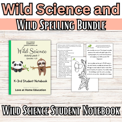 Wild Spelling and Science Bundle: Part A and K-3