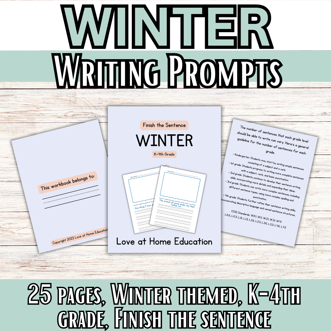 Writing Prompts: Finish the Sentence Writing Prompts for Grades K-4