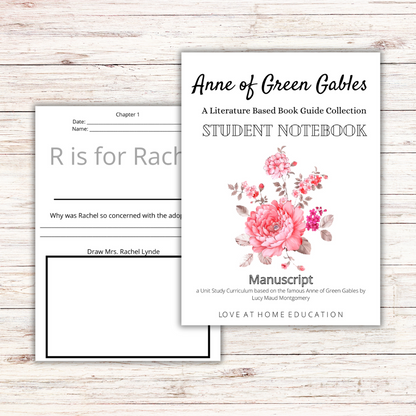 Anne of Green Gables Inspired Book Guides: Manuscript and Cursive