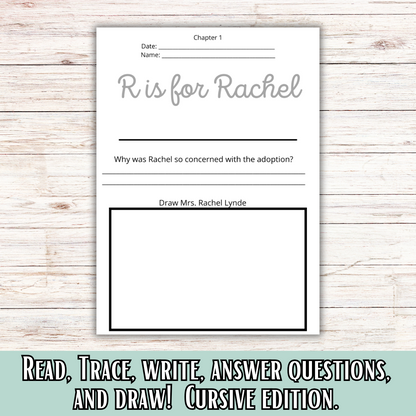 Anne of Green Gables Inspired Book Guides: Manuscript and Cursive