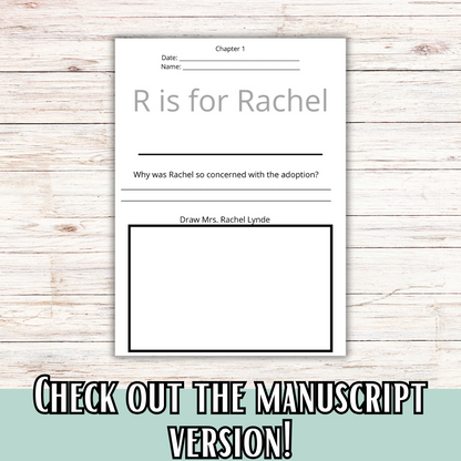 Anne of Green Gables Inspired Book Guides: Manuscript and Cursive