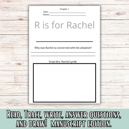 Anne of Green Gables Inspired Book Guides: Manuscript and Cursive