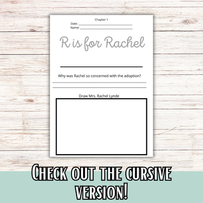 Anne of Green Gables Inspired Book Guides: Manuscript and Cursive
