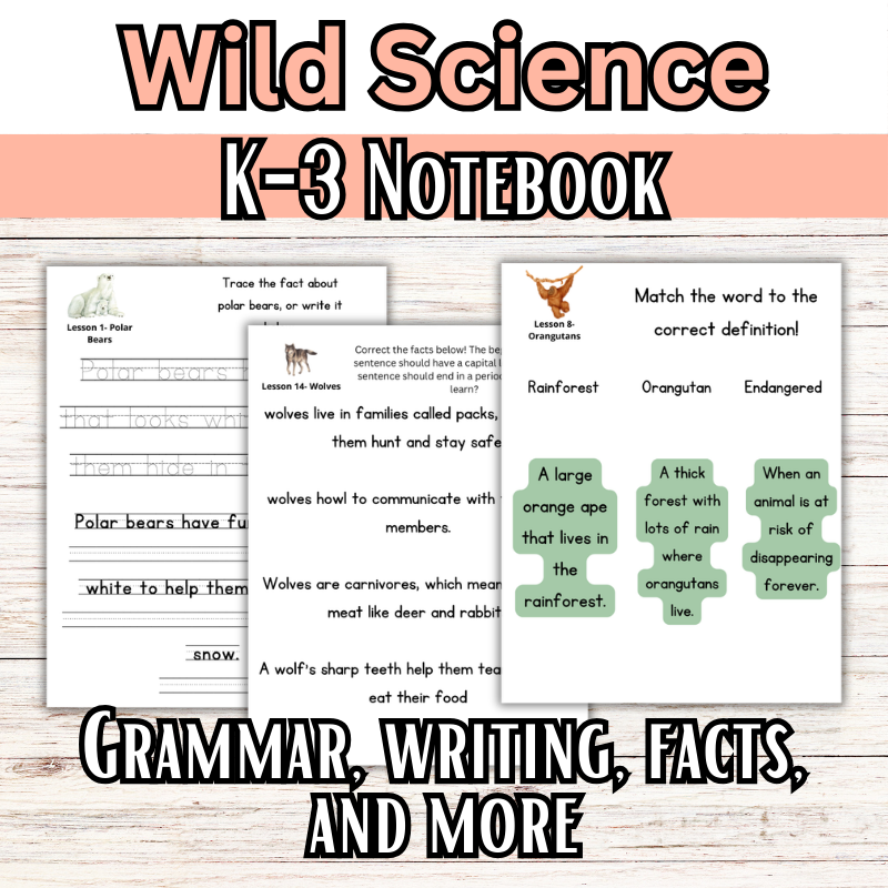 Wild Science 1-3 Bundle: Elementary Science Curriculum: Activity Books (60 Lessons)