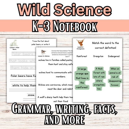 Wild Science 1-3 Bundle: Elementary Science Curriculum: Activity Books (60 Lessons)