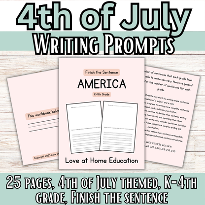 Writing Prompts: Finish the Sentence Writing Prompts for Grades K-4
