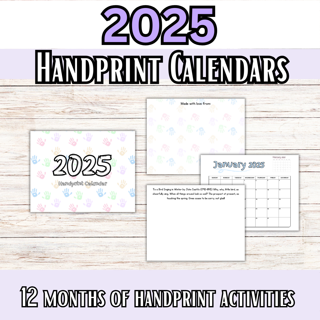 2025 & 2026 Handprint Calendars- Great for Christmas Gifts!!