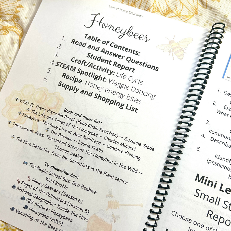 Honeybee Mini Unit Study: 4-8th Grade (Love at Home Education's Science Curriculum)