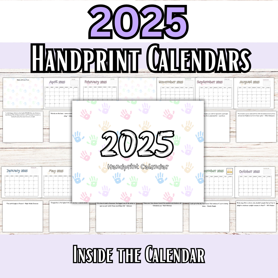 2025 & 2026 Handprint Calendars- Great for Christmas Gifts!!