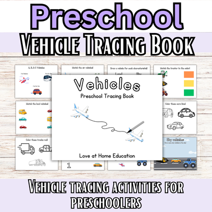 About Vehicles Tracing and Busy Book