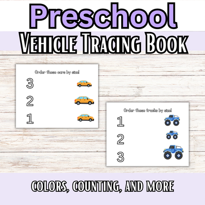 About Vehicles Tracing and Busy Book