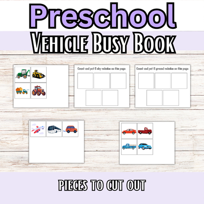 About Vehicles Tracing and Busy Book