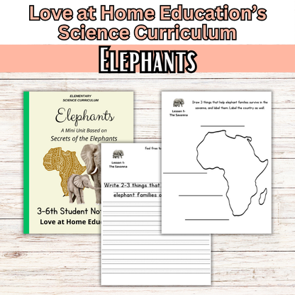Mini Science Unit: Elephants (Secrets of the Elephants)
