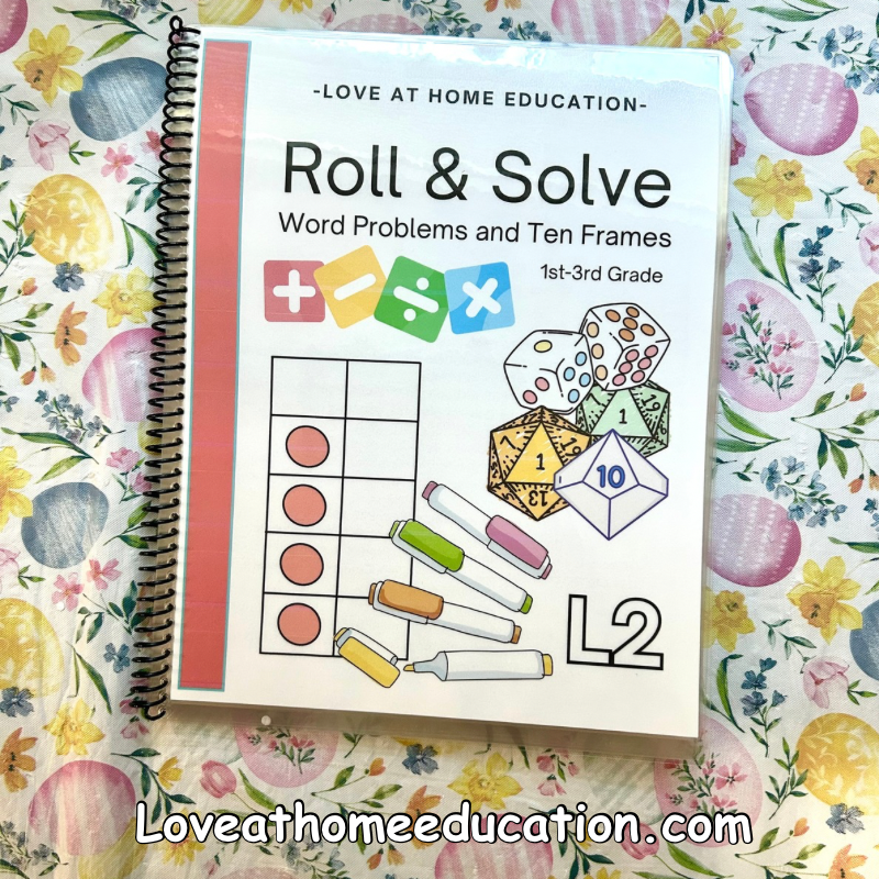 Roll & Solve: Reusable Math Book- 1st-3rd grade- Level 2