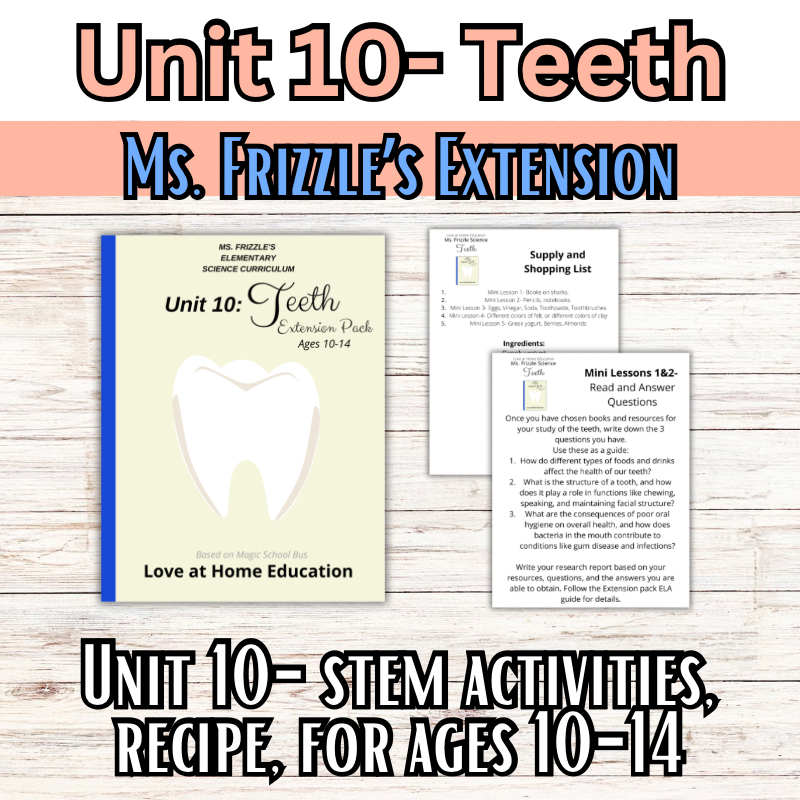 Ms. Frizzle's Elementary Science Curriculum- Extension Pack (Ages 10-14, 4th-8th grade)