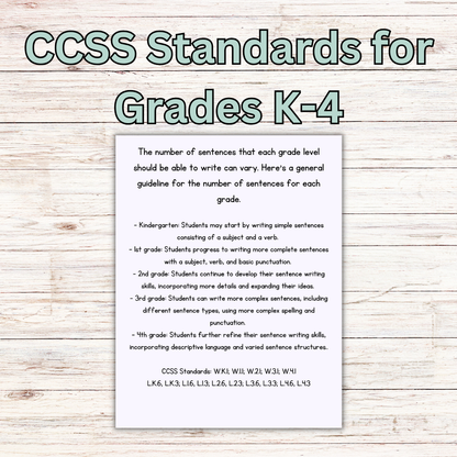 Writing Prompts: Finish the Sentence Writing Prompts for Grades K-4