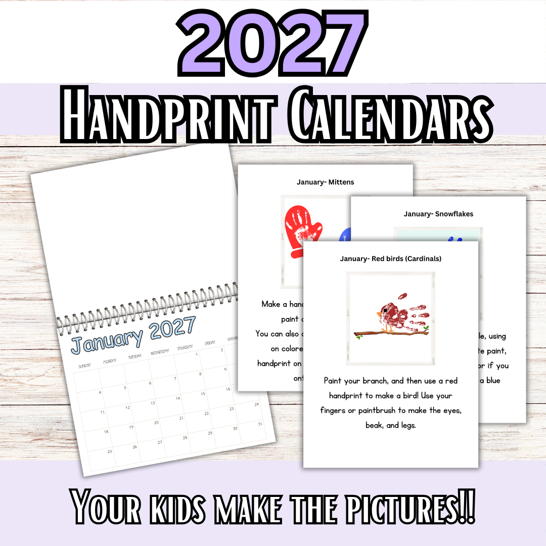 2027 Handprint Calendars- Great for Christmas Gifts!!