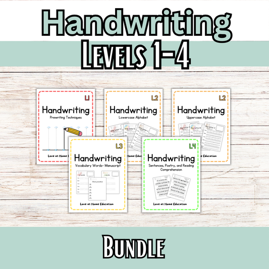Handwriting Levels 1-4 Bundle: Manuscript