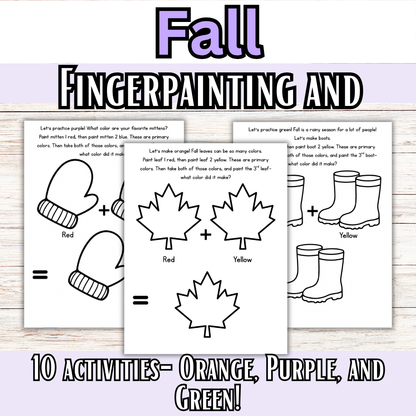 Fall Fingerpainting and Color Mixing (Preschool-2nd Grade)