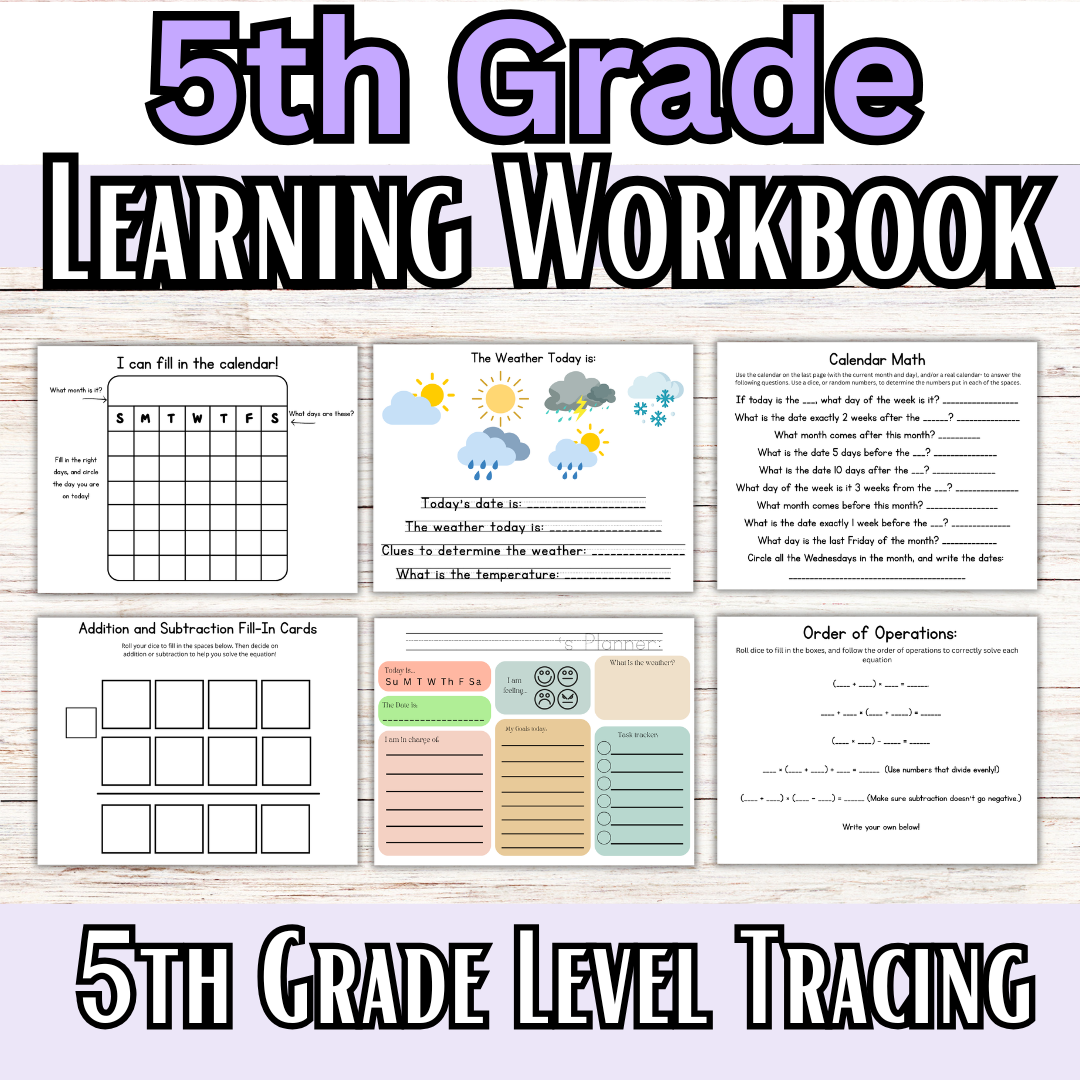 5th GRADE My Graded Hands on Workbooks- (Learning Books)