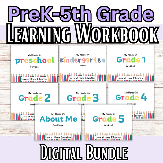 My Graded Hands on Workbooks- Preschool-5th Grade (Learning Books) Bundle