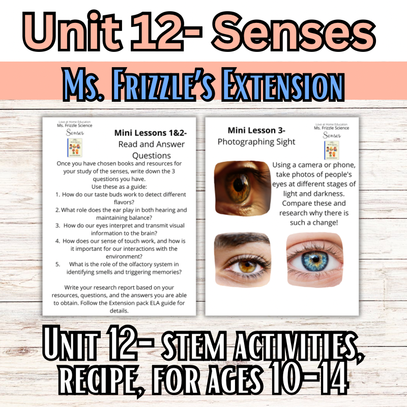 Ms. Frizzle's Elementary Science Curriculum- Extension Pack (Ages 10-14, 4th-8th grade)