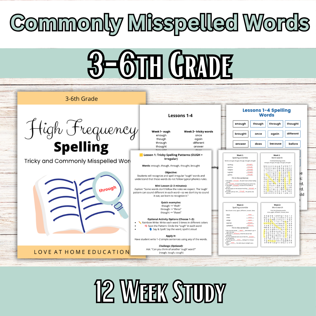 Spelling: Commonly Misspelled Words (3-6th)