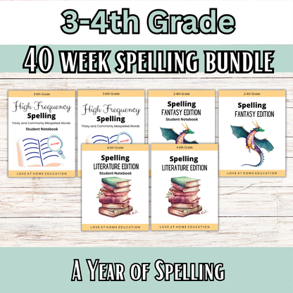 40 Week Spelling Bundle for 3-4th Grade