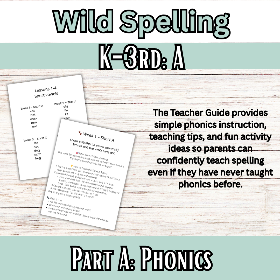 Wild Spelling: K-3 Unit A: Short & Long Vowels