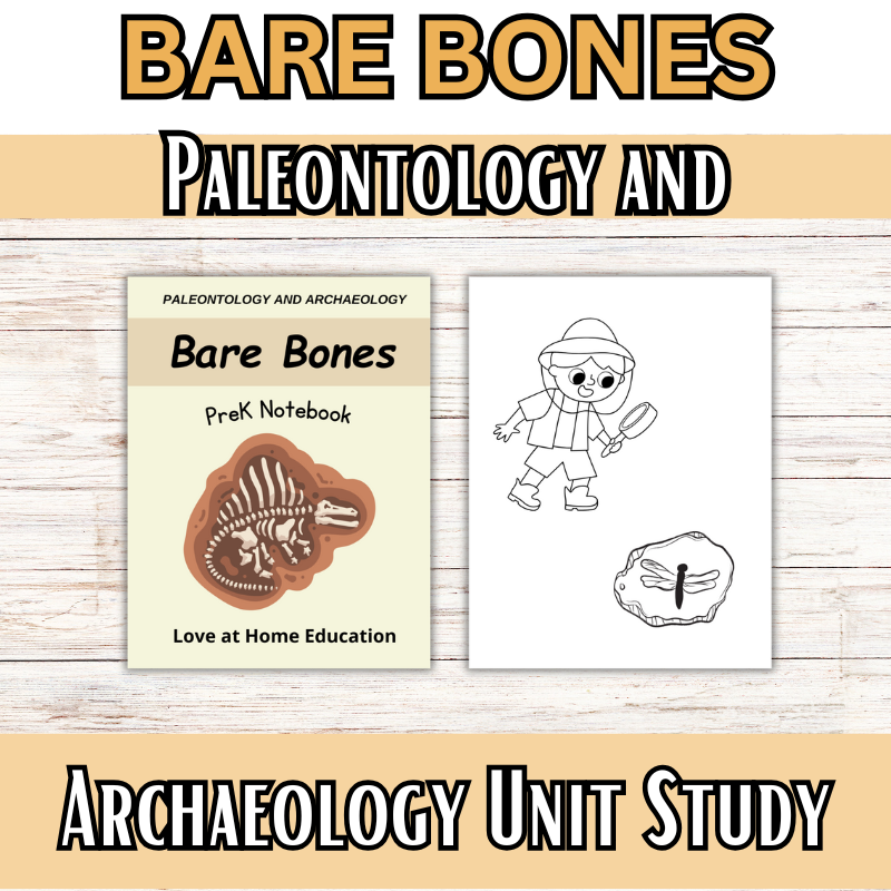 The Paleontology and Archaeology: BARE BONES: Unit Study (K-6th Grade) History