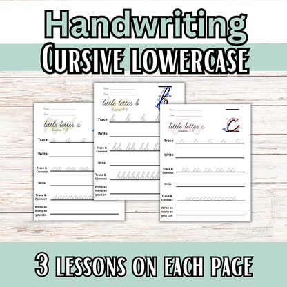 Cursive Lowercase Letters (Handwriting CL2)