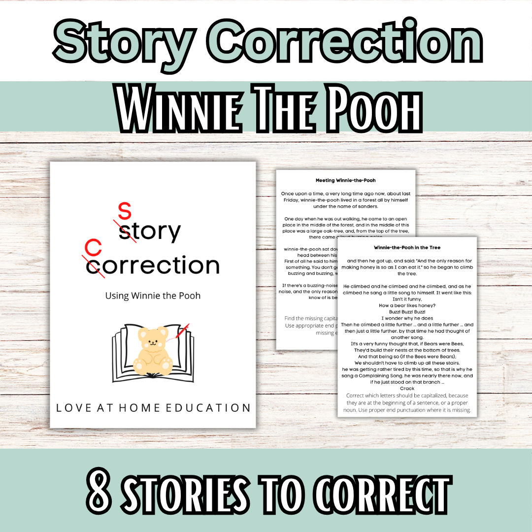 Story Correction Guides: Winnie the Pooh (Grammar Correcting for Elementary)