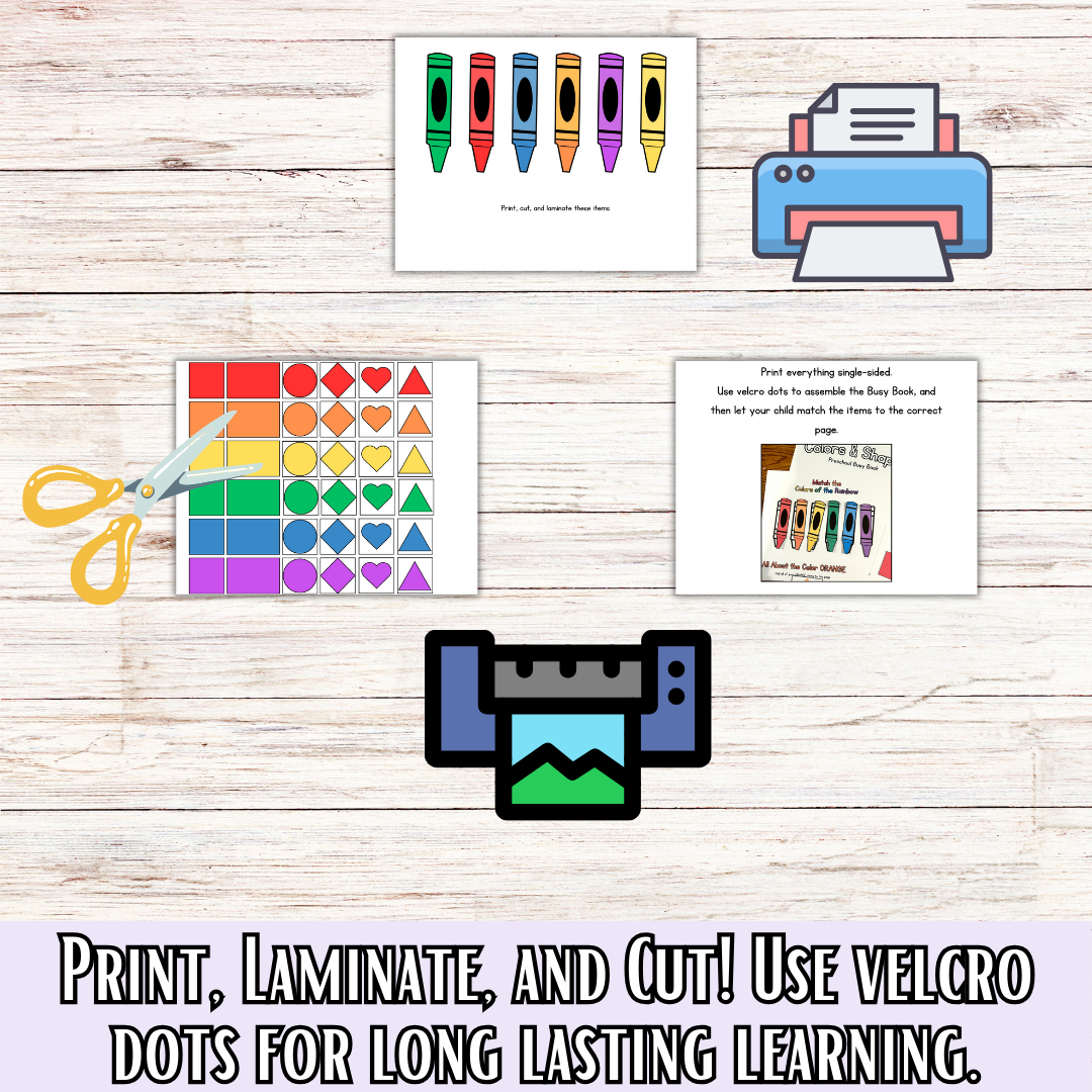 Preschool and Toddler Colors and Shapes TRACING and BUSY BOOK!
